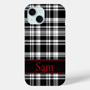 Coque Pour iPhone 15 Motif classique noir blanc