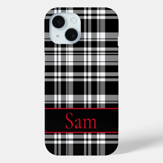 Coques Case-Mate iPhone Motif classique noir blanc (Verso)