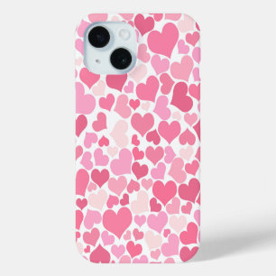 Coque Pour iPhone 15 Motif Coeurs roses mignons