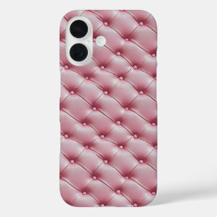 Coques iPhone 16 Motif couché en cuir rose