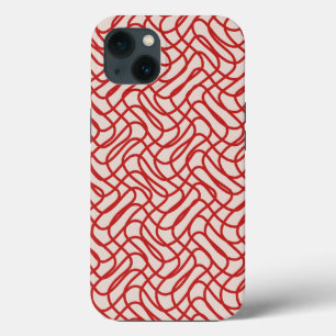 Case-Mate iPhone Case Motif Crème Et Ligne Abstraite Rouge