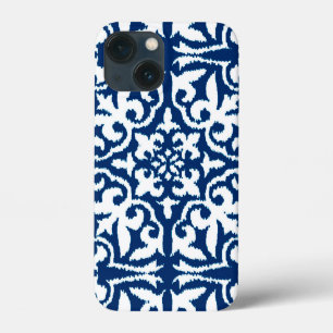 Etui iPhone Case-Mate Motif damassé Ikat - Bleu de cobalt et blanc
