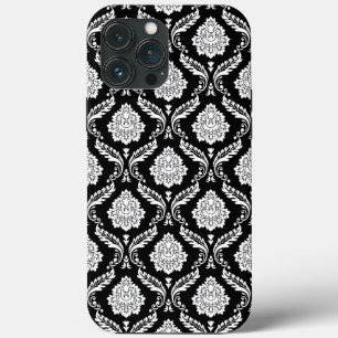 Case-Mate iPhone Case Motif Damassé Rococo Blanc sur Noir