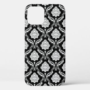 Case-Mate iPhone Case Motif Damassé Rococo Blanc sur Noir