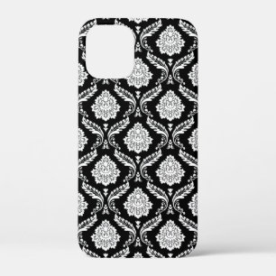 Case-Mate iPhone Case Motif Damassé Rococo Blanc sur Noir