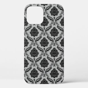 Case-Mate iPhone Case Motif Damassé Rococo Noir sur Gris