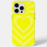 Motif d'amour du coeur hypnotique jaune néon