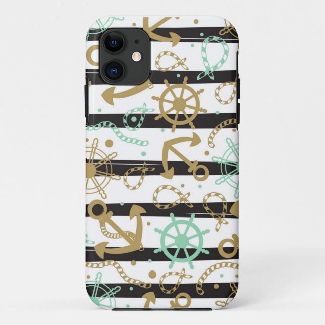 Coques Case-Mate iPhone Motif d'ancre flottante (Dos)