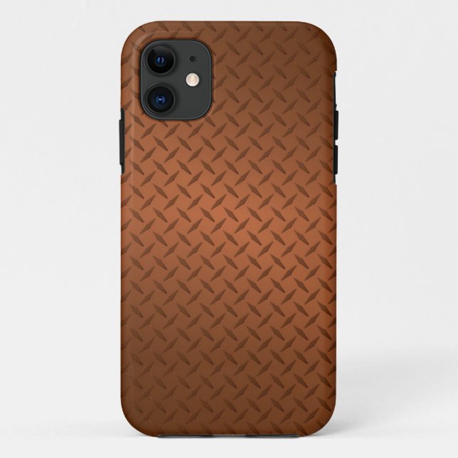Coques Case-Mate iPhone Motif d'apparence en cuivre Diamondplate (Dos)