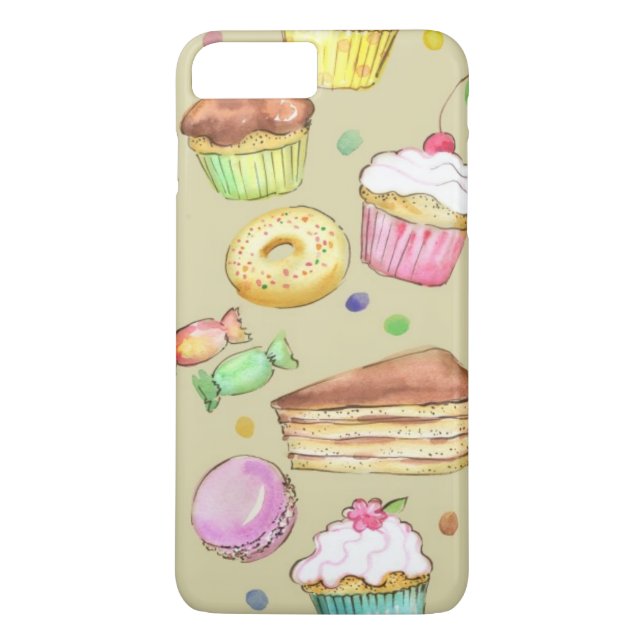 Coques Case-Mate iPhone Motif d'aquarelle avec des bonbons (Dos)