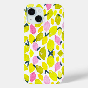 Coque Pour iPhone 15 Motif d'aquarelle citron