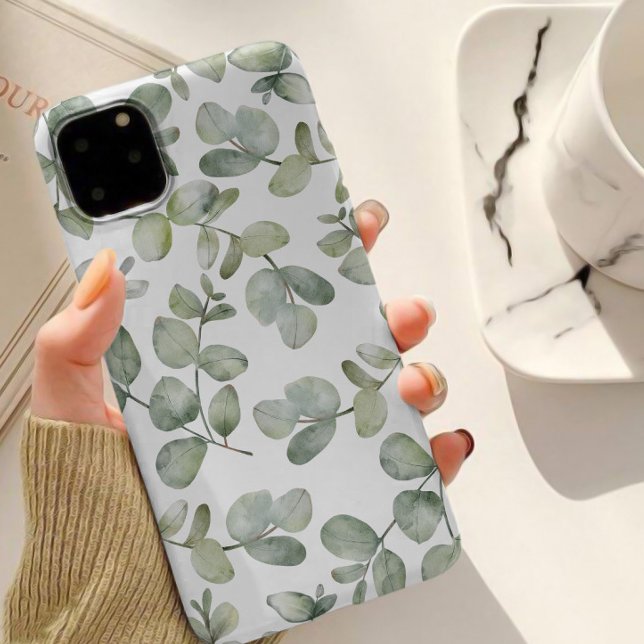 Coques Case-Mate iPhone Motif d'aquarelle vert simple Eucalyputus Sage (Créateur téléchargé)