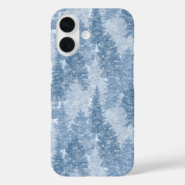 Coques Case-Mate iPhone Motif d'arbre à pin bleu (Verso)