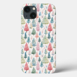 Case-Mate iPhone Case Motif d'arbres de Noël au pin pastel coloré