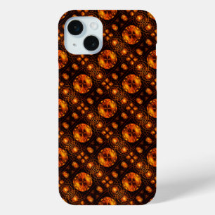 Coque iPhone 15 Mini Motif d'art abstrait élégant boho moderne or #507