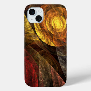 Coque iPhone 15 Mini Motif d'art abstrait moderne floral tournesol