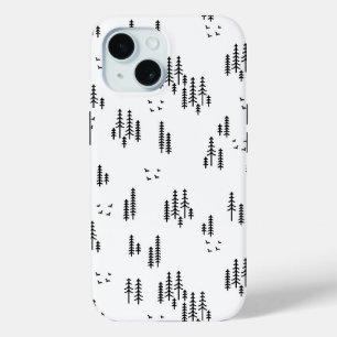 Coque Pour iPhone 15 Motif d'art de Forest Line