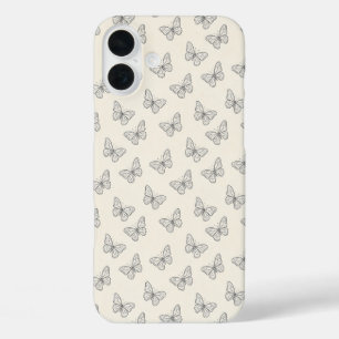 Coques iPhone 16 Plus Motif d'art en ligne de papillon