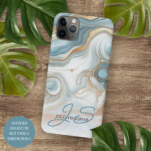 Case-Mate iPhone Case Motif d'art en marbre sarcelle bleu or personnalis