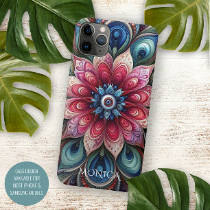 Case-Mate iPhone Case Motif d'art floral rose sarcelle bleu personnalisé