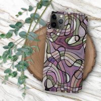 Motif d'art mosaïque violet abstrait rétro