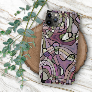 Case-Mate iPhone Case Motif d'art mosaïque violet abstrait rétro