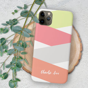 Coque Pour iPhone 14 Plus Motif d'art rayé diagonal simple personnalisé
