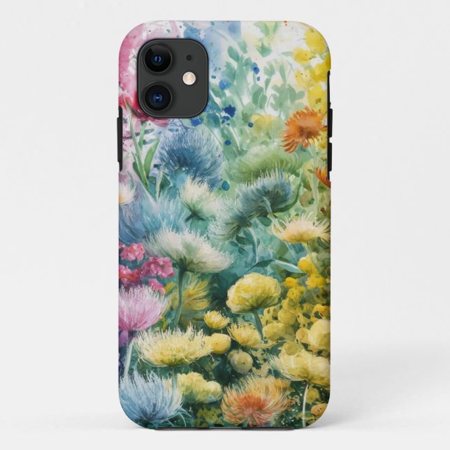 Coques Case-Mate iPhone Motif d'art rose bleu vert jaune orange (Dos)