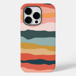 Coque Pour iPhone 14 Pro Motif de bande de corail terrestre coloré Abstrait
