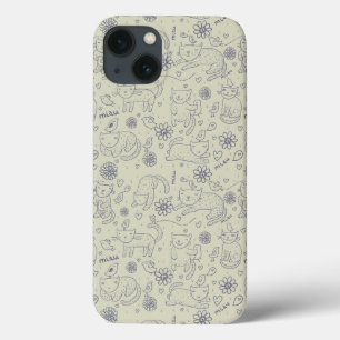Coques Pour iPhone Motif de bande dessinée avec les chats drôles
