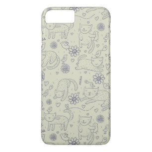 Coque iPhone 8 Plus/7 Plus Motif de bande dessinée avec les chats drôles