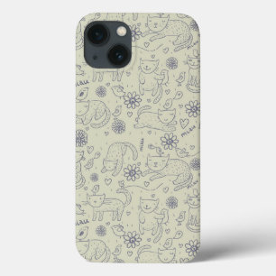 iPhone 13 Case Motif de bande dessinée avec les chats drôles