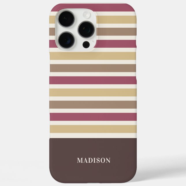 Coques Case-Mate iPhone Motif de bandes de nom personnalisé (Verso)