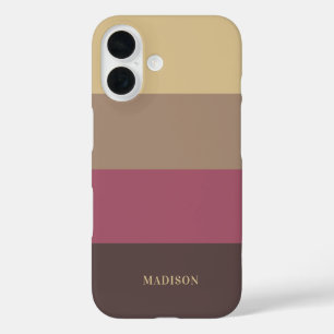 Coques iPhone 16 Motif de bandes de nom personnalisé