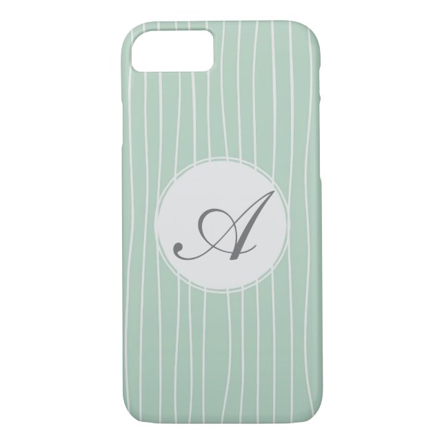 Coques Case-Mate iPhone Motif de bandes Turquoises Monogrammes (Dos)
