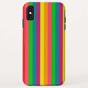 Coque Pour iPhone XS Max Motif de bandes verticales arc-en-ciel multicolore