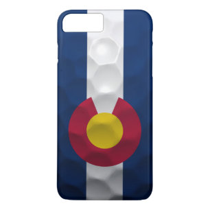 Coque iPhone 8 Plus/7 Plus Motif de boule de golf de drapeau du Colorado