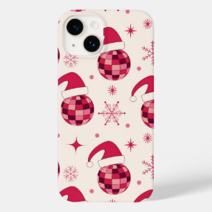 Coque Pour iPhone 14 Motif de boules de disco de Noël Groovy Santa