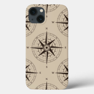 Etui iPhone 13 Motif de boussole de navigation