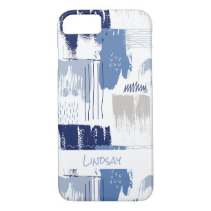 Case-Mate iPhone Case Motif de brosse Abstrait bleu personnalisé