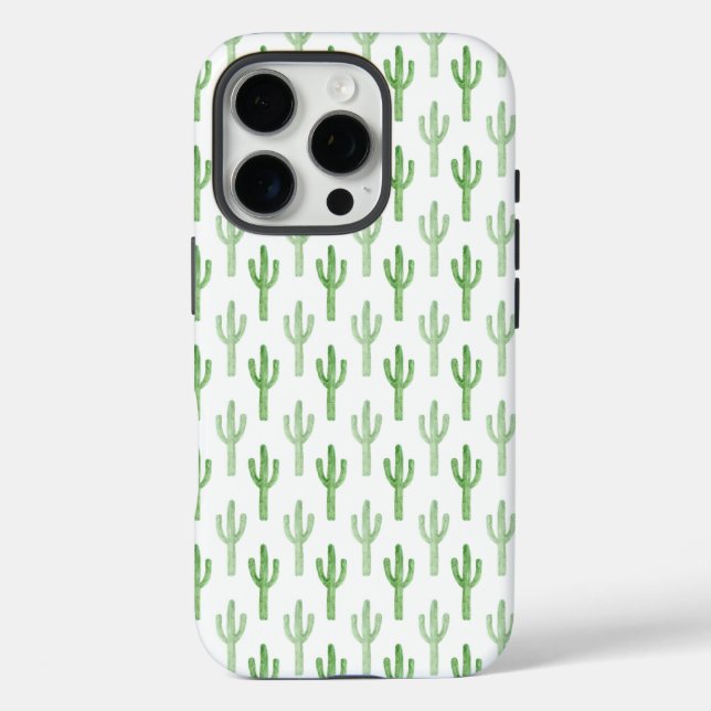 Coques Case-Mate iPhone Motif de cactus aquarelle (Verso)