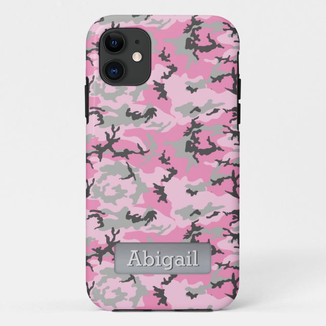Coques Case-Mate iPhone Motif de caméra rose Nom personnalisé (Dos)
