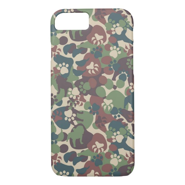 Coques Case-Mate iPhone Motif de camouflage de chien (Dos)