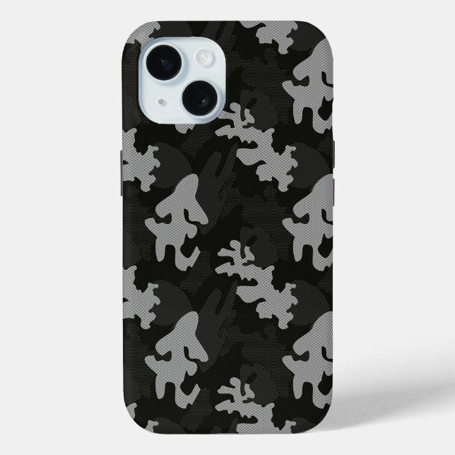 Coques Case-Mate iPhone Motif de camouflage noir (Verso)