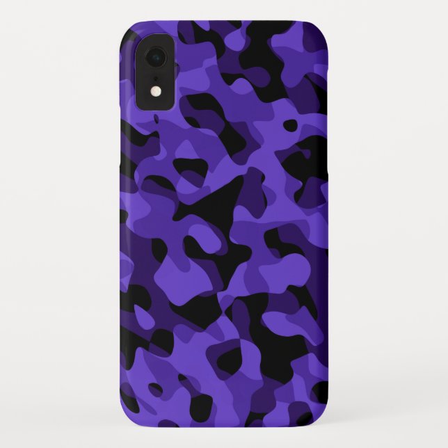 Coques Case-Mate iPhone Motif de camouflage noir pourpre Imprimer (Dos)