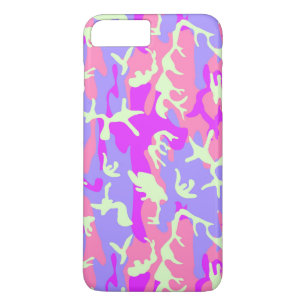 Coque iPhone 8 Plus/7 Plus Motif de camouflage rose mignon