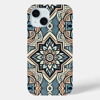 Coque Pour iPhone 15 Motif de carrelage ethnique sans couture