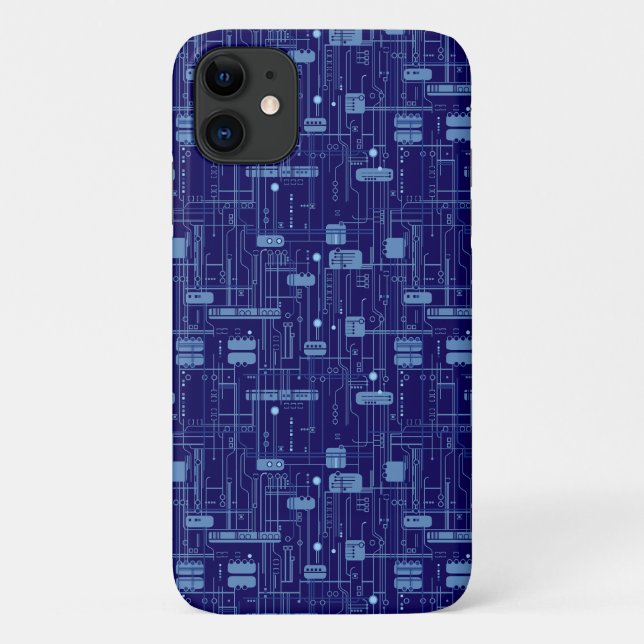 Coques Case-Mate iPhone Motif de carte de circuit bleu (Dos)