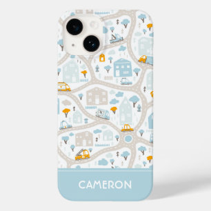 Coque Pour iPhone 14 Motif de carte de quartier de Cute Pastel