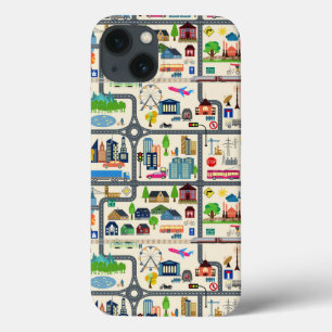 Etui iPhone 13 Motif de carte de ville